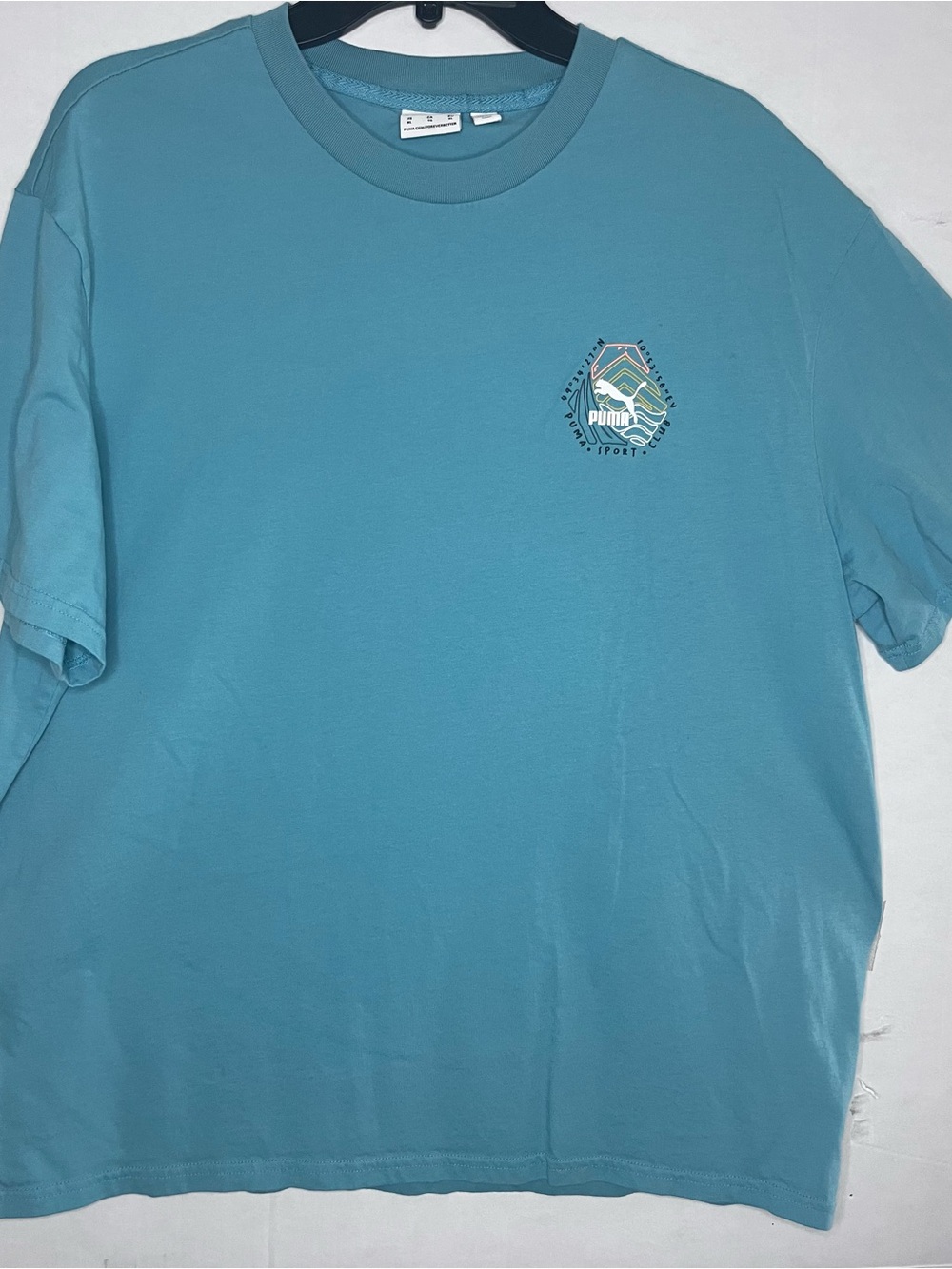 PUMA Men's Teal Logo Graphic T-Shirt